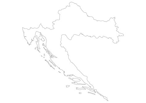 Blank map of Croatia SVG Vector - Outline Map