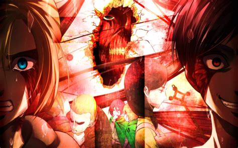 Attack on Titan HD Wallpaper: Eren Yeager & Annie Leonhart by しょくむら