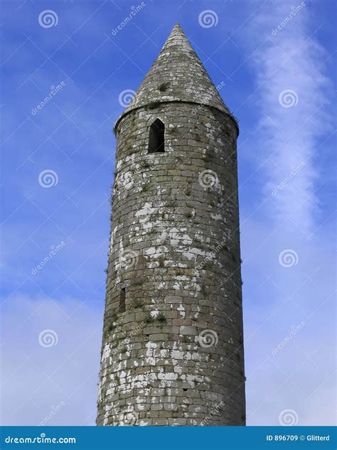 Round Tower, Ireland stock image. Image of blue, church - 896709