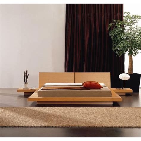 Stylish and modern, this Platform bed in Oak Finish comes complete with ...