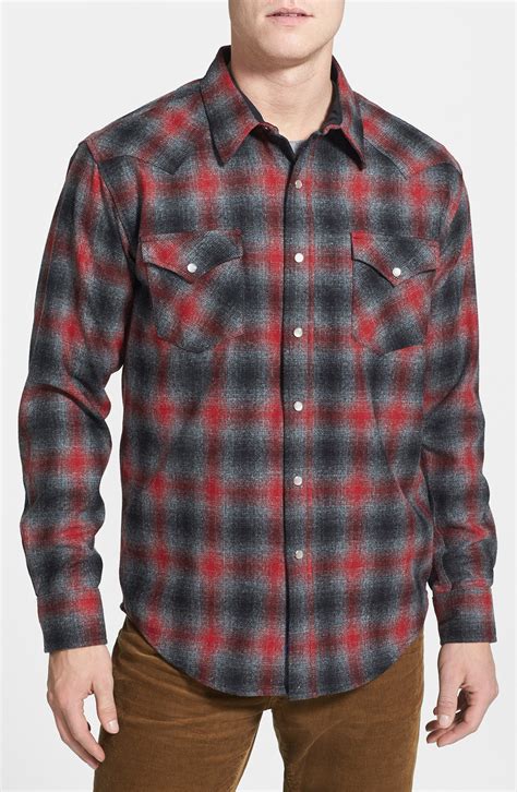 Pendleton Canyon Fitted Virgin Wool Flannel Western Shirt in Multicolor ...