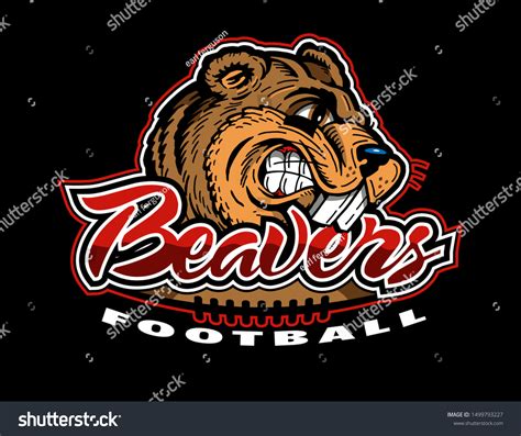 Beavers Football Team Design Mascot Laces Stock Vector (Royalty Free ...