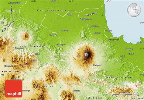 Physical Map of Kab. Majalengka