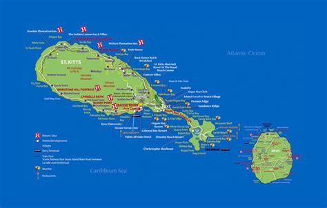 Large detailed travel map of Saint Kitts and Nevis | Saint Kitts and ...