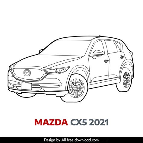 Mazda mx 30 car model icon flat side view sketch Vectors graphic art ...