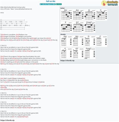 Chord: Fall on Me - R.E.M. - tab, song lyric, sheet, guitar, ukulele | chords.vip