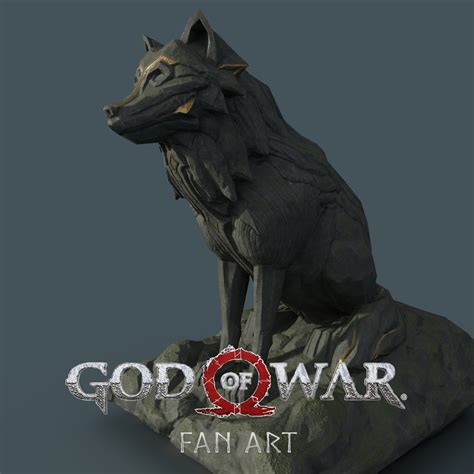 ArtStation - Fenrir Statue - God Of War Inspired