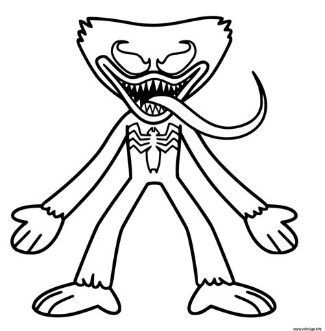 Coloriage huggy wuggy monster spiderman - JeColorie.com