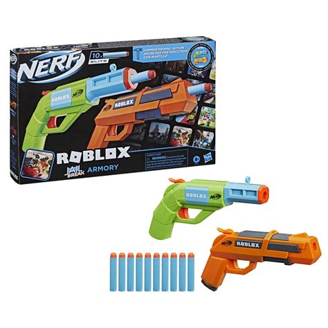 Nerf Roblox Jailbreak: Armory Hammer-Action Dart Blaster Gun Set Pack ...