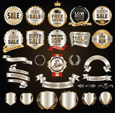 Luxury premium golden badges and labels 326676 Vector Art at Vecteezy