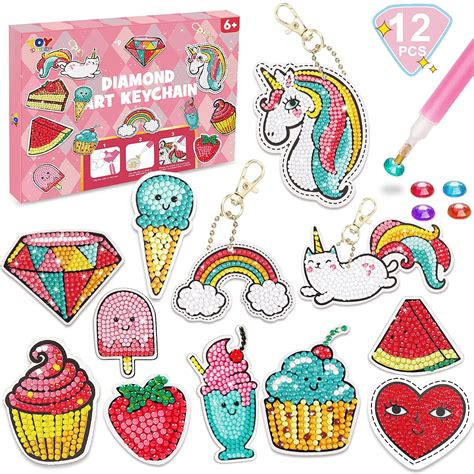 Arts and Crafts for Kids, Diamond DIY Painting Stickers, Make Your Own Keychains Craft Kits for ...