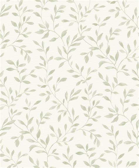 Grandeco Nerine Sage green Leaf Matt Wallpaper | Embossed wallpaper ...