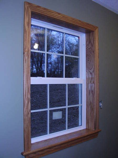 images of oak trim | Here is oak trim with white vinyl windows ...