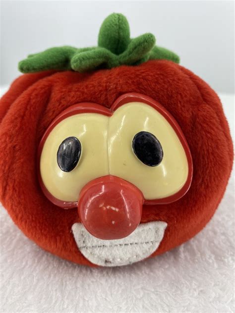 Vintage Gund VEGGIETALES BOB The Tomato Plush Bean Bag Red Plastic Eyes ...