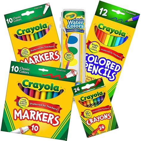 Crayola Back to School Essential Core Pack 5 Piece Bundle Set - Walmart.com - Walmart.com