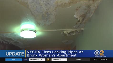 NYCHA repairs Bronx woman's leaking pipes - YouTube