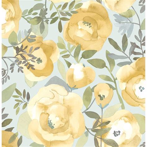 2903-25837 - Orla Yellow Floral Wallpaper - by A-Street Prints