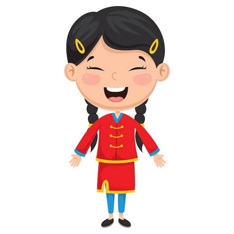 Premium Vector | Illustration of a chinese kid