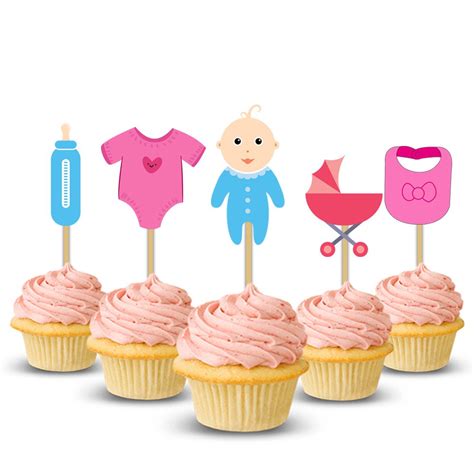 Buy Party Propz Baby Shower Cup Cake Topper (Set of 14) / Baby Shower Cake Decoration/Happy ...