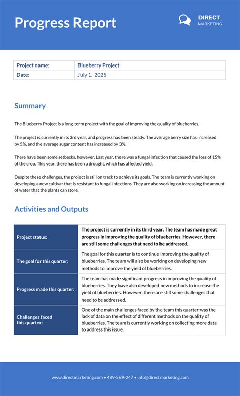 Progress Report Template - Venngage