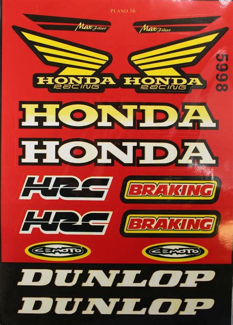 Honda Decal Sticker Atv Dirt Bike Motorcycle Helmet Off-Road Xr Crf 50 70 I De58 # ...