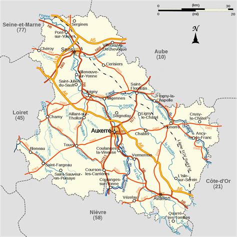 Carte Département Yonne ≡ Voyage - Carte - Plan