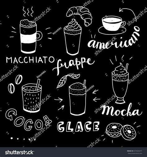 Coffee Typography Illustration Set Stock Vector (Royalty Free) 672565477 | Shutterstock