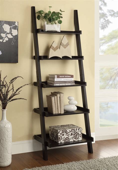 Coaster Bookcases Cappuccino Ladder Bookcase with 5 Shelves | A1 ...