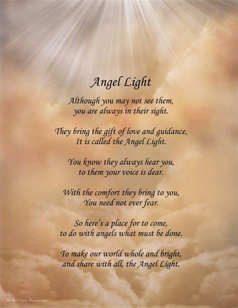 Inspirational Poem Angel Light