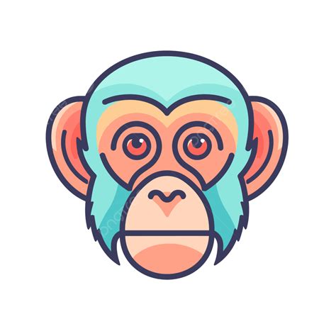 Free Vector Monkey Face Icon Isolated On White Background, Monkey, Lineal Icon, Flat Icon PNG ...