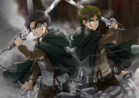 Levi vs Eren, guy, angry, blade, attack on titan, anime, weapon, sword ...