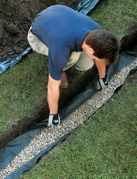 Installing_French_Drain_07 | French drain, Backyard drainage, French ...