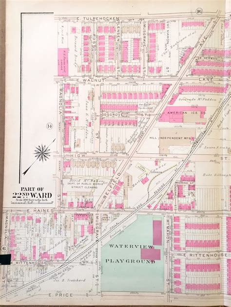 Mt Airy Map, Original 1923 Hand Colored Map, City of Philadelphia Atlas, Awbury Arboretum - Etsy