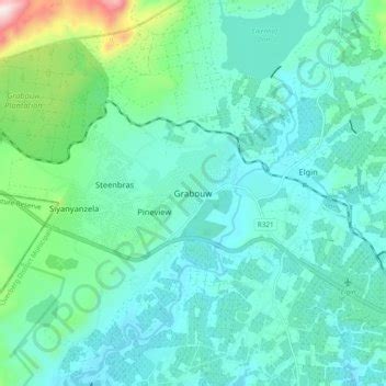 Grabouw topographic map, elevation, terrain