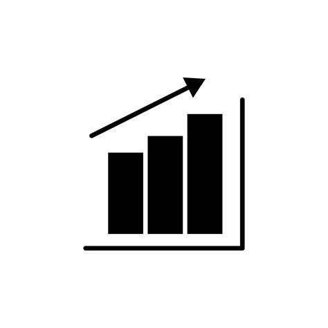 Graph icon illustration with up arrow. Financial chart growth. glyph ...