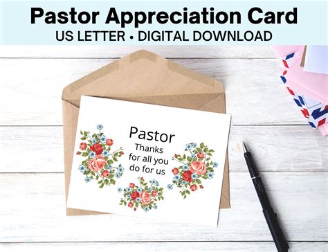 Printable Pastor Appreciation Card Pastor Thank You Card, 52% OFF