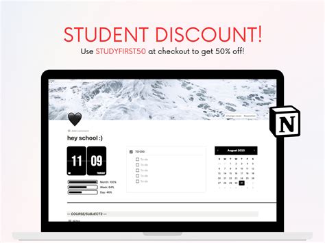 Notion Student Planner Notion Template Student Planner - Etsy