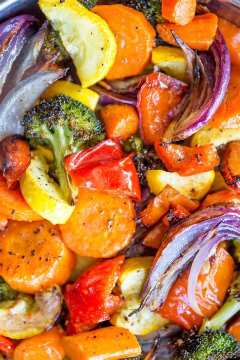 Rainbow Roasted Vegetables are the perfect way to enjoy eating healthy, colorful vegetables for ...