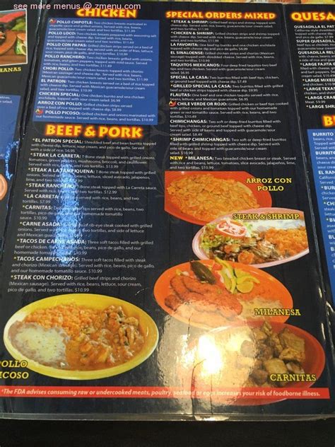 Menu at La Carreta restaurant, Bristol, 424 Pinnacle Pkwy #210