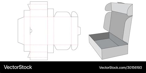 Cardboard folding box die cut template Royalty Free Vector