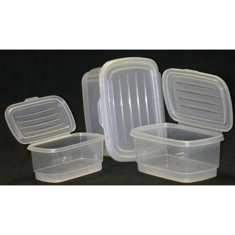 Plastic Food Storage Containers Set, Nested, Attached Lids, Dishwasher, Freezer and Microwave ...