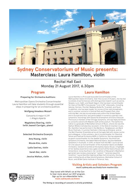 Masterclass: Laura Hamilton, violin | University of Sydney Archives
