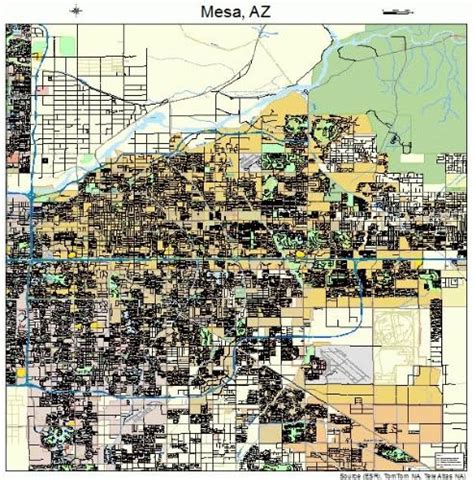 Amazon.com: Large Street & Road Map of Mesa, Arizona AZ - Printed ...