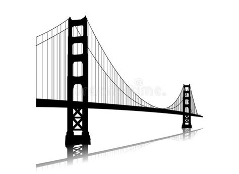 Photo about Vector golden gate bridge in black. Illustration of illustration, marin, blue ...