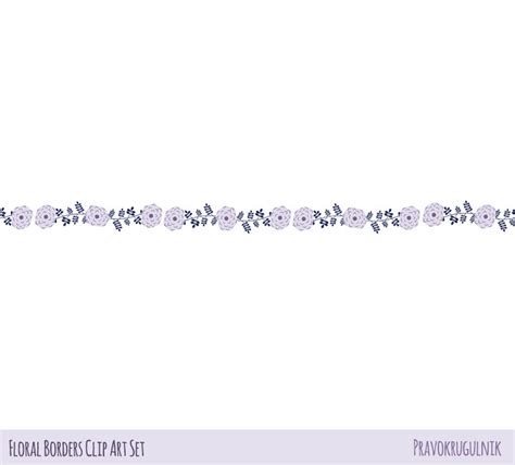 Violet Flower Border Clipart, Cute Floral Border Clip Art, Mint Wedding ...