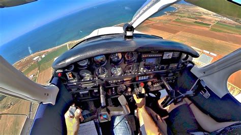 Piper PA-28 Cherokee | POV Landing at Paphos Intl | Cockpit View GoPro & ATC | Approach to ...