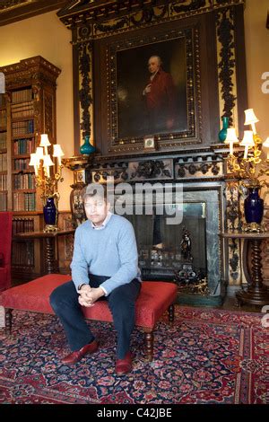 Lord and Lady Carnarvon, The Double Library, Highclere Castle, Newbury, Berkshire, England, UK ...