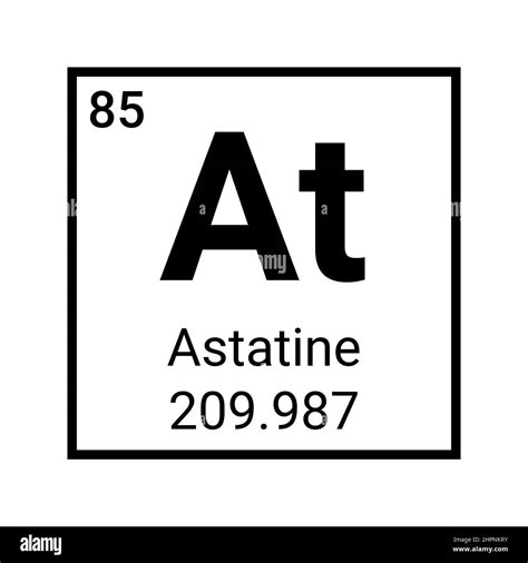 Astatine periodic table element icon. Chemical mendeleev table astatine ...