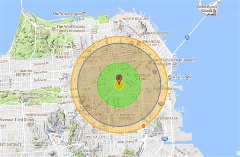 Nuclear Bomb Blast Radius Map