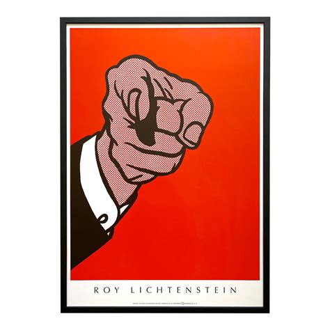 Roy Lichtenstein Vintage 1989 Silkscreen Serigraph Print Large Framed Pop Art Poster " Finger ...